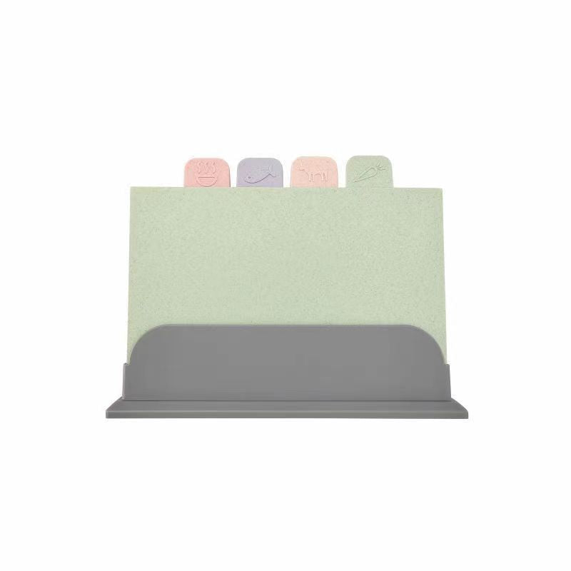 Baby Food Grade PP Cutting Board Set with Storage Rack Kitchen Classified Mildew-Proof Chopping Board