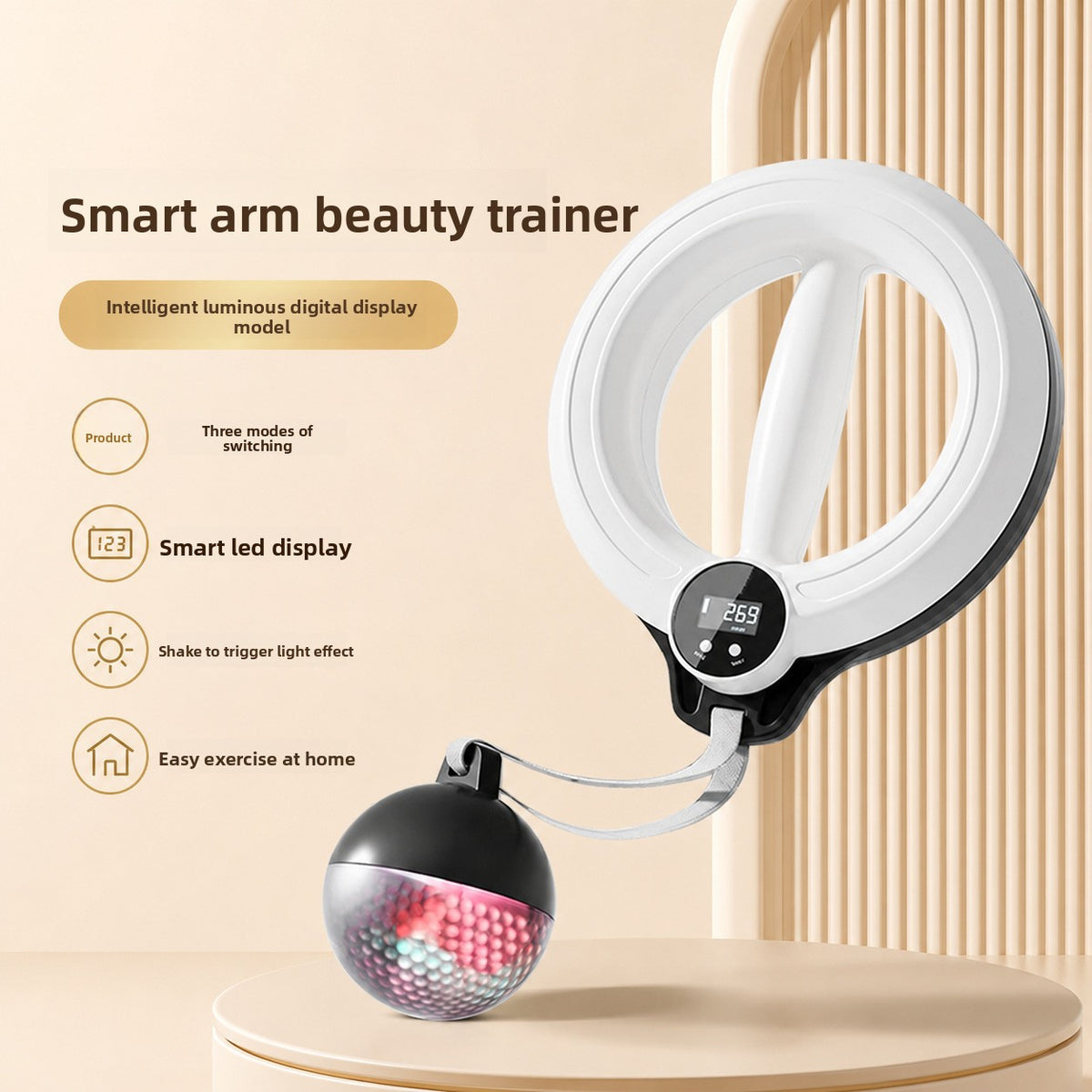 New 360-Degree Smart Counting Hand-Cranked Hula Hoop Home Arm Fitness Device Slimming Arm Strength Trainer Wholesale Cross-Border