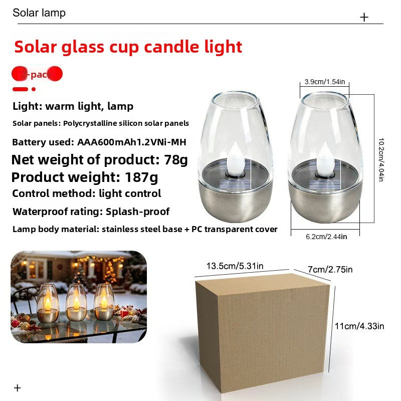 Solar Powered Stainless Steel Outdoor Candle Lights
