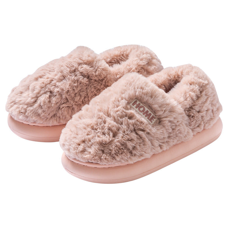 Womens Plush Winter Slippers with Heel Cover