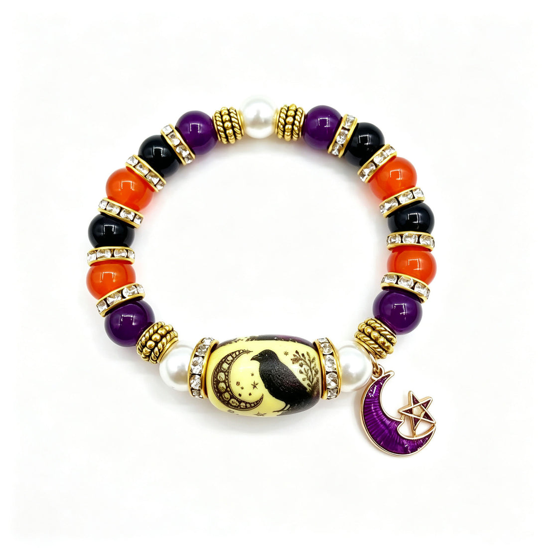 Halloween Beaded Bracelet Pumpkin Witch Accessories