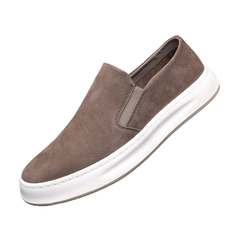 Men Casual Breathable Slip-On Loafers Solid Color Flat Sneakers