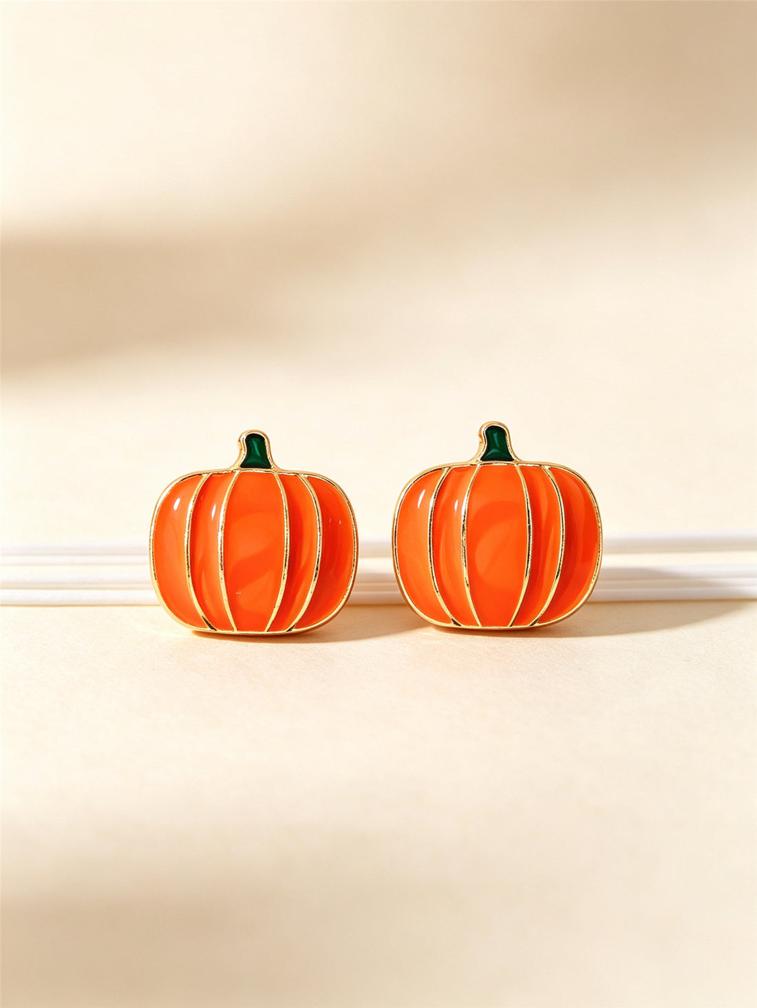 Halloween cute fun pumpkin ghost bat oil earrings three-piece set