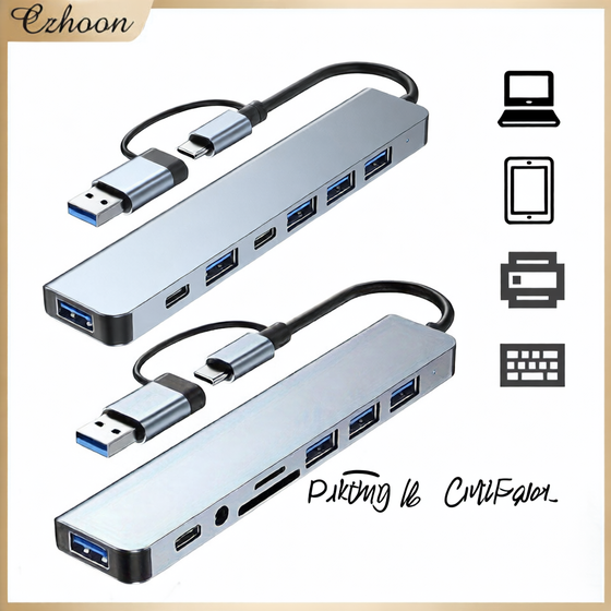 Multi-port USB 3.0 Hub with SD/TF Card Reader Computing Devices product image 5