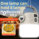 Solar Rechargeable Camping Light with Digital Power Display