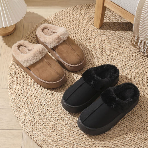 Plush Fur-Lined House Slippers