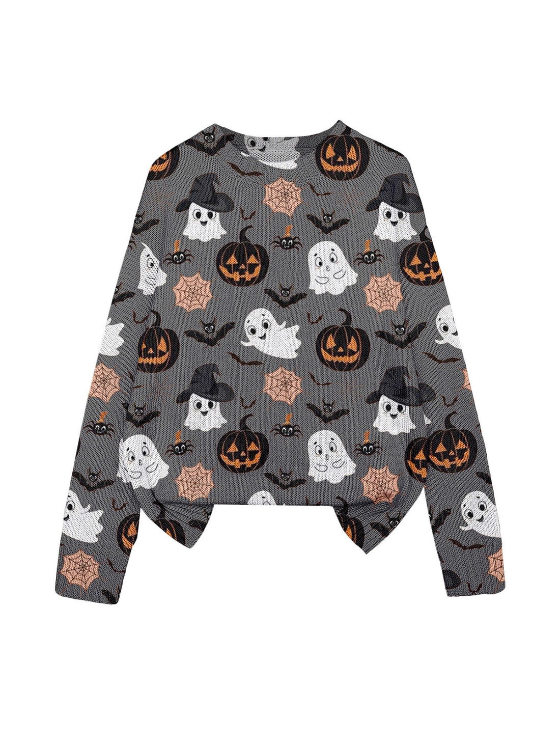 3D Print Halloween Round Neck Knitted Sweater