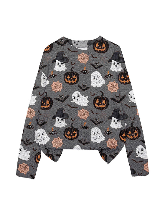 3D Print Halloween Round Neck Knitted Sweater