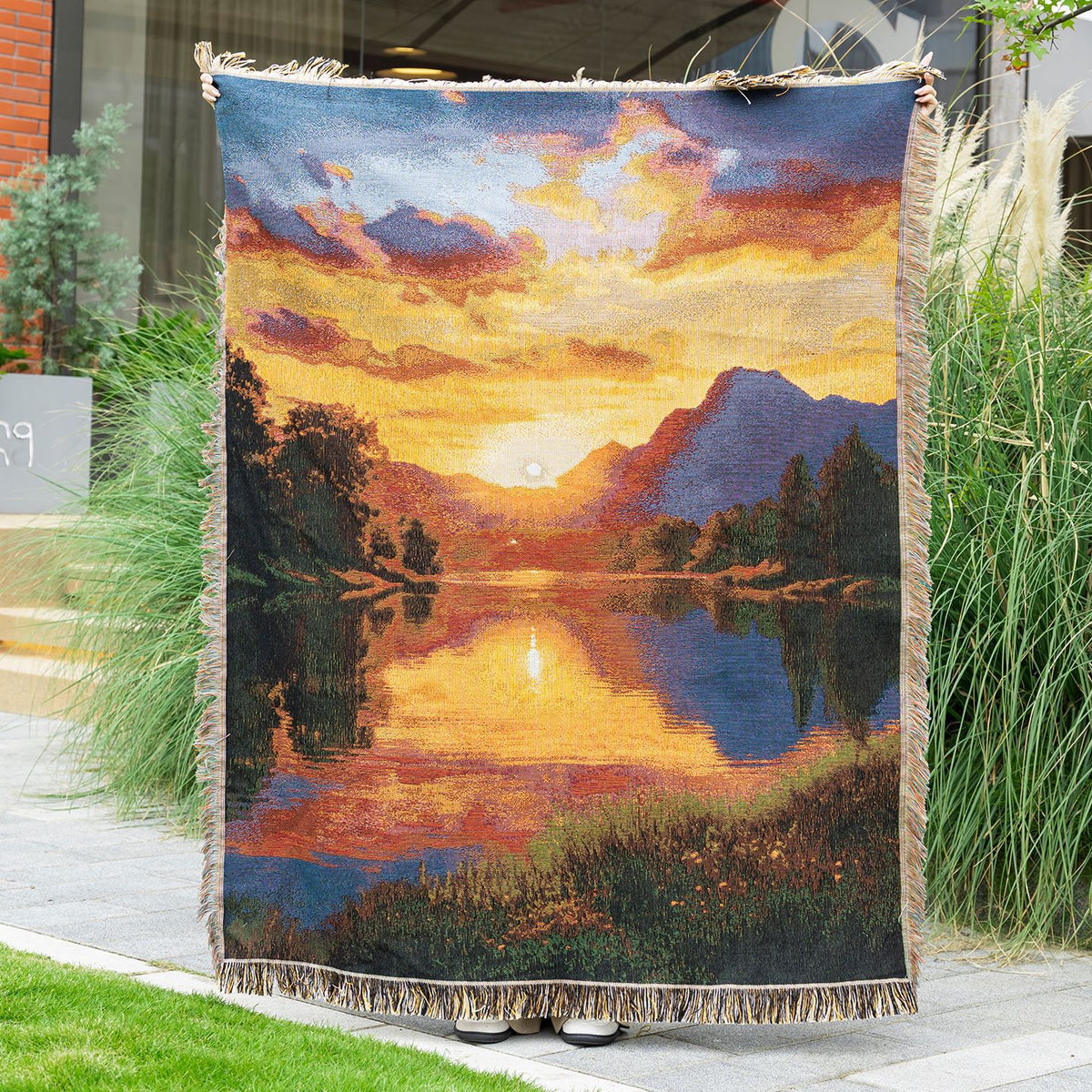 Jacquard Camping Blanket Sofa Throw