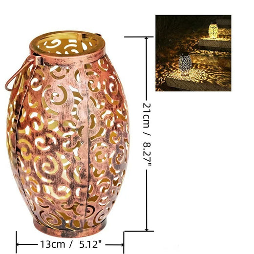 Solar Auspicious Cloud Wrought Iron Lantern Outdoor Garden LED Light
