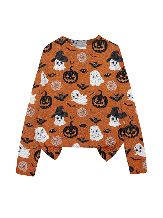 3D Print Halloween Round Neck Knitted Sweater