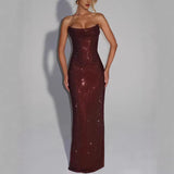 Elegant Sleeveless Sequined Evening Dress