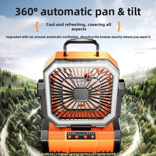 Portable USB Camping Fan with Humidifier and LED Light