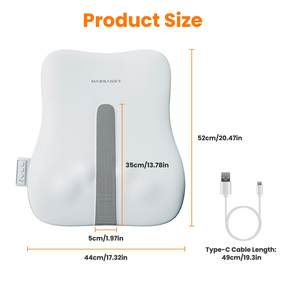 Shiatsu back massager pillow control panel
