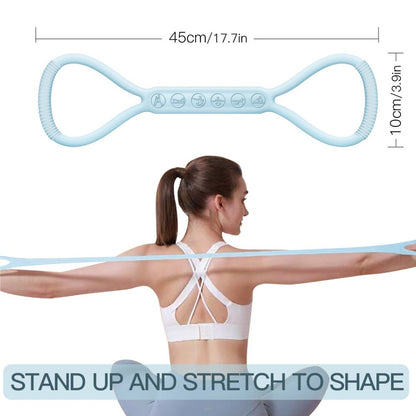 Figure 8 resistance band used for glute bridge