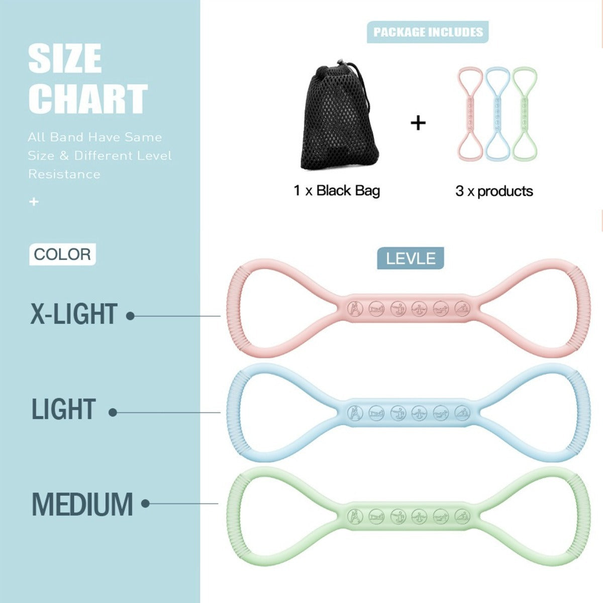 8 character silicone band thigh activation