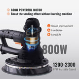 800W variable speed drywall sander with built-in vacuum