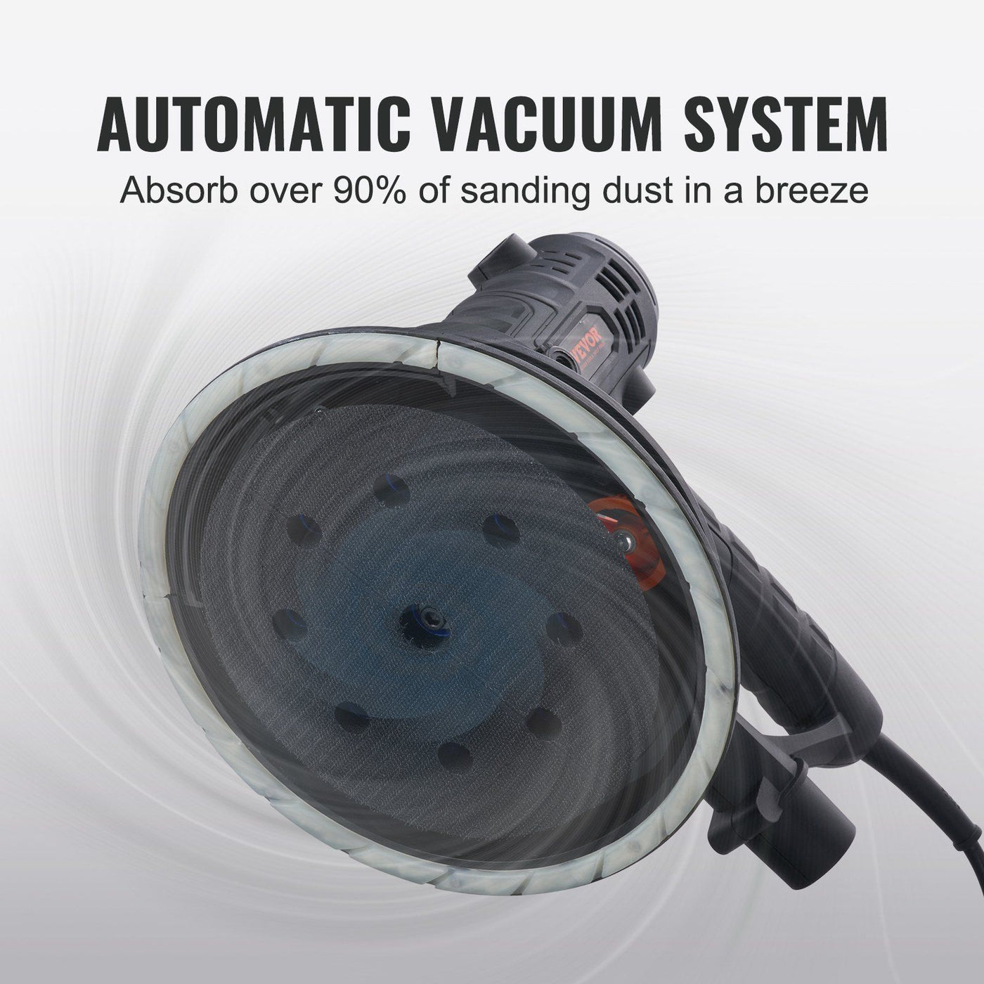 800W variable speed drywall sander with built-in vacuum
