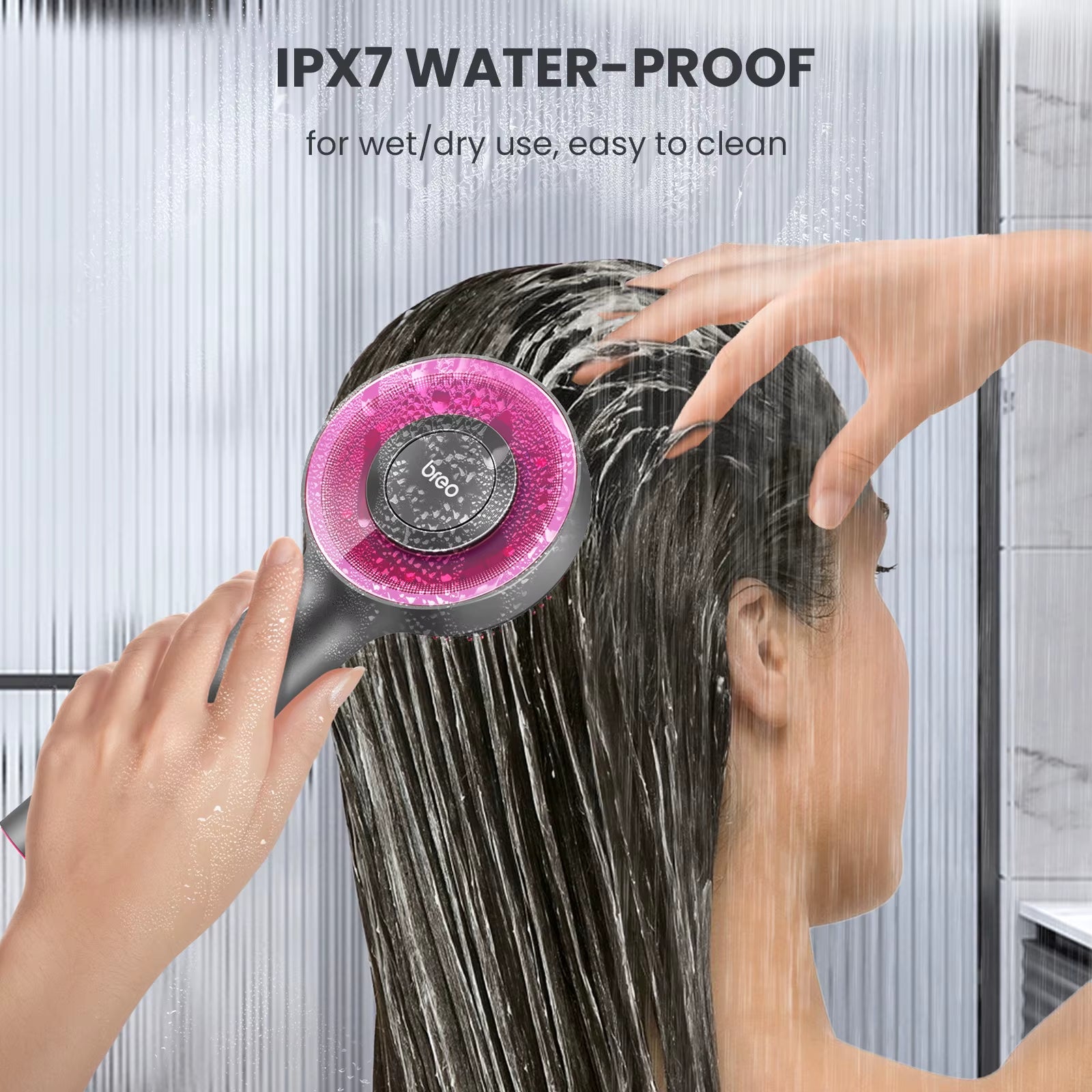 Scalp3 Scalp Massaging Brush anti Hair Loss Massager Comb with IPX7 Waterproof, Cordless Electric Massager