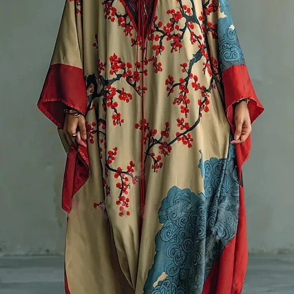 Floral-print loungewear robe
