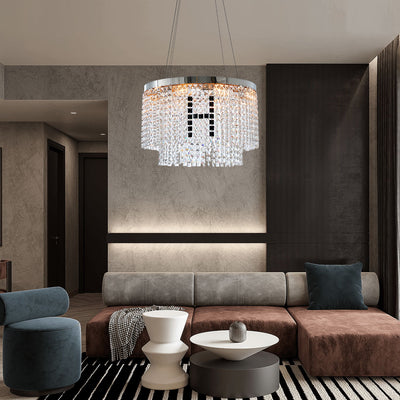 Modern Crystal Round Chandelier Light Fixture
