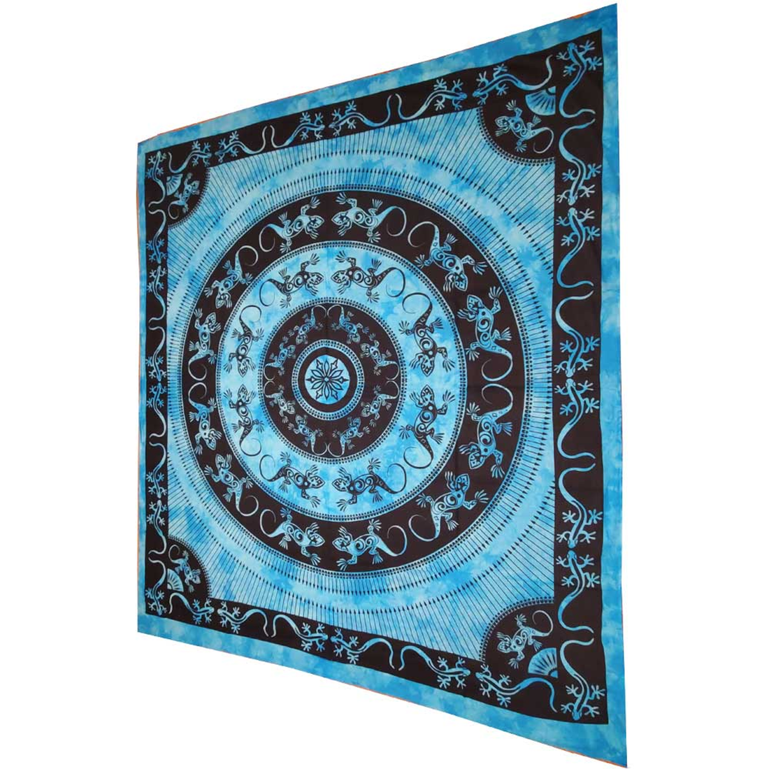 Lizard Mandala Bohemian Tapestry, 90 x 80 in