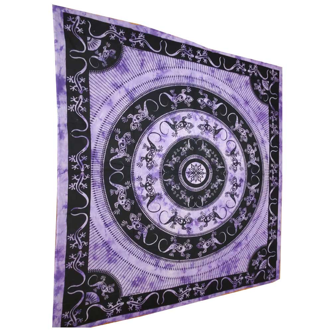 Lizard Mandala Bohemian Tapestry, 90 x 80 in
