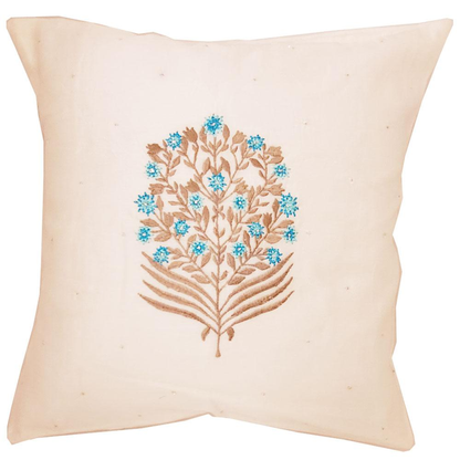 Chanderi Print Silk Cushion Cover, 16 x 16 in