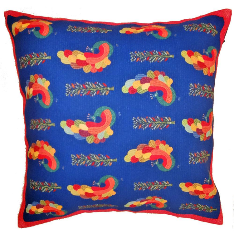 Dancing Peacock Cushion Cover, 16 x 16 in