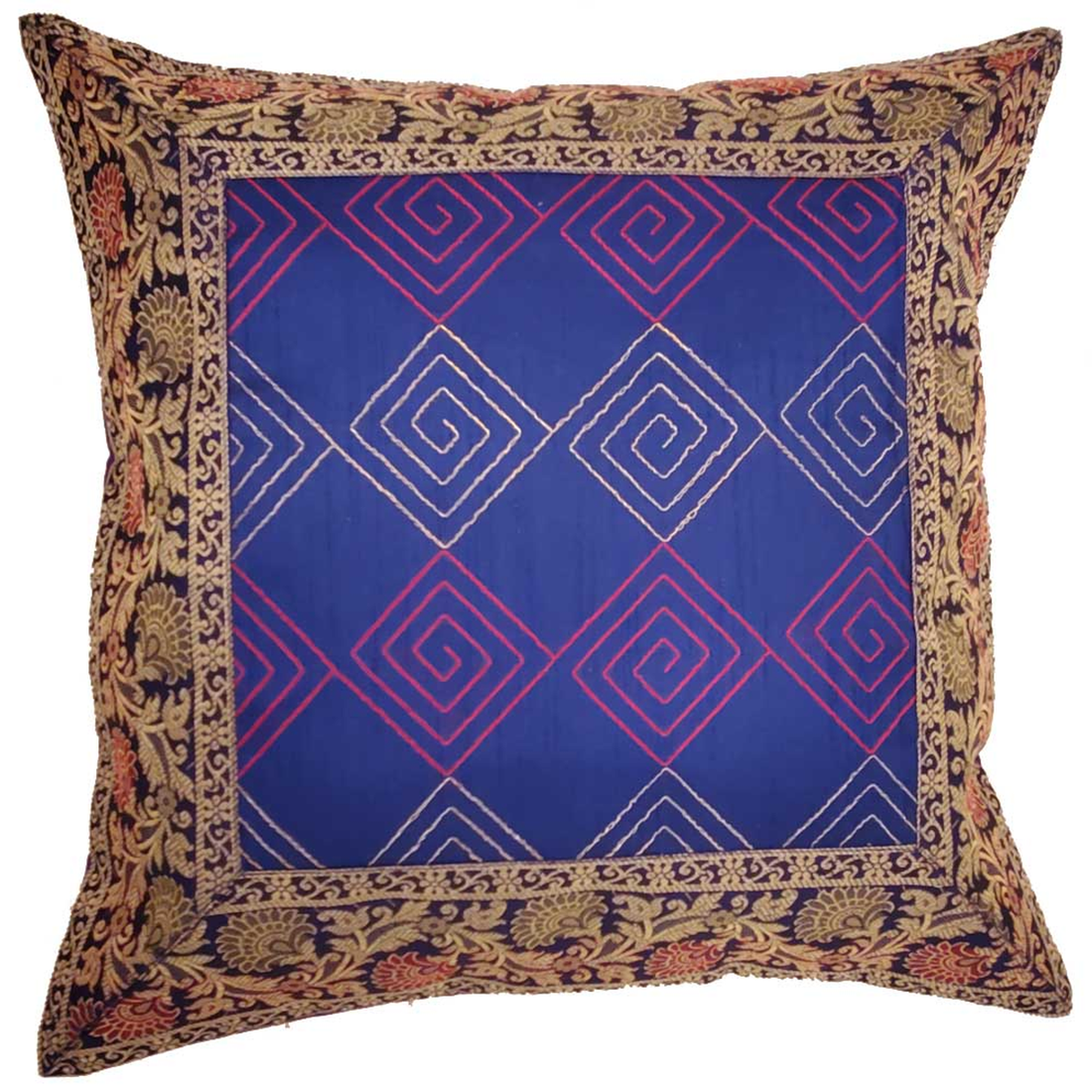 Jacquard Embroidery Patchwork Cushion Cover, 16 x 16 in