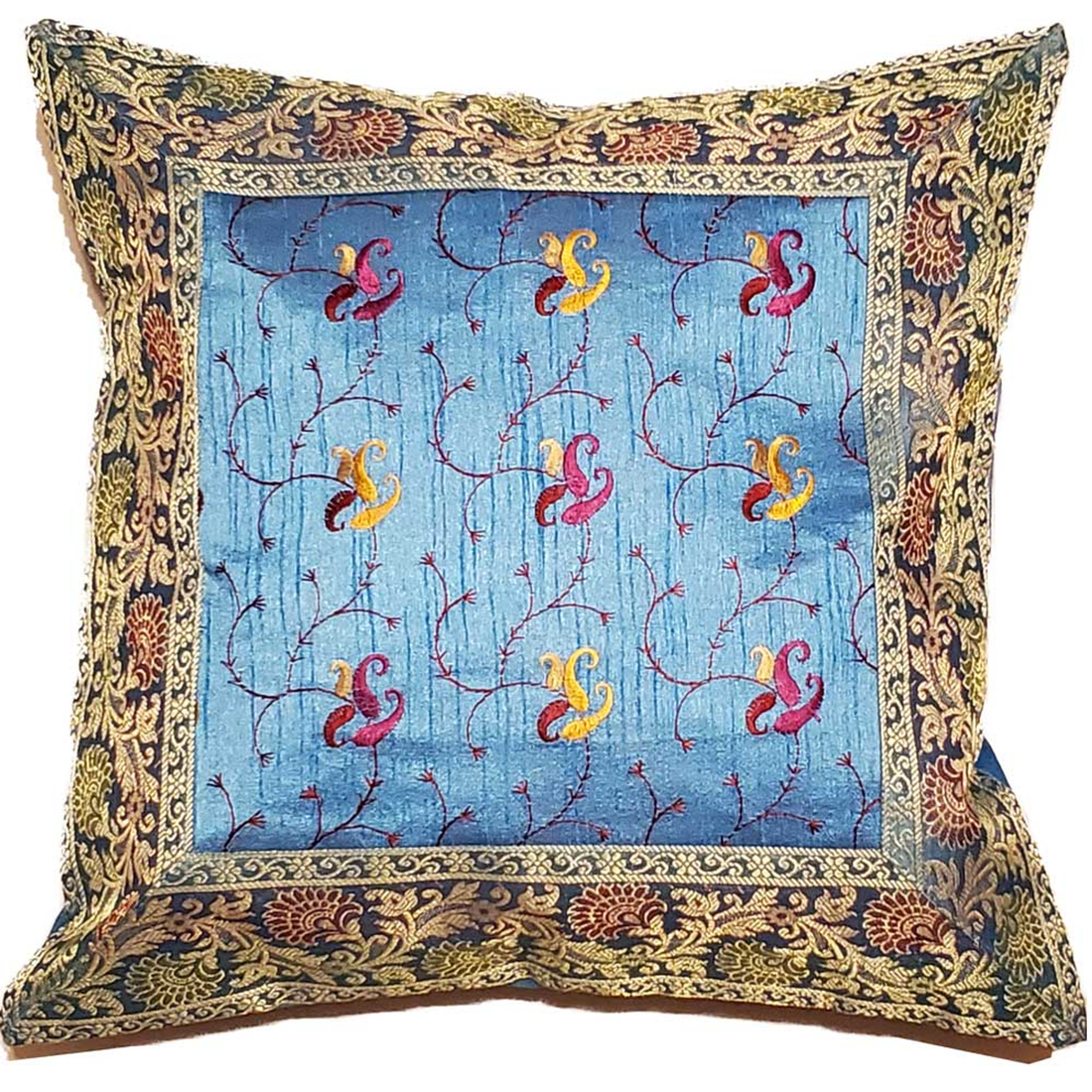 Jacquard Embroidery Patchwork Cushion Cover, 16 x 16 in
