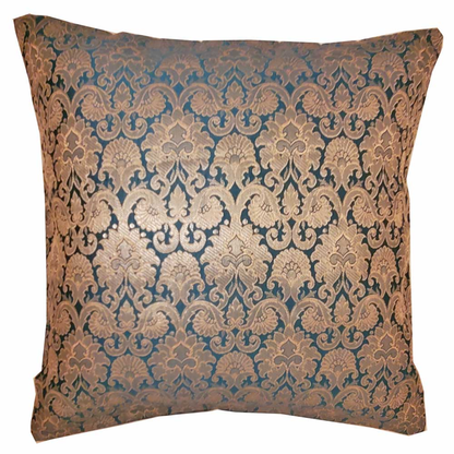 Silk Jacquard Teal Cushion Cover, 16 x 16 in