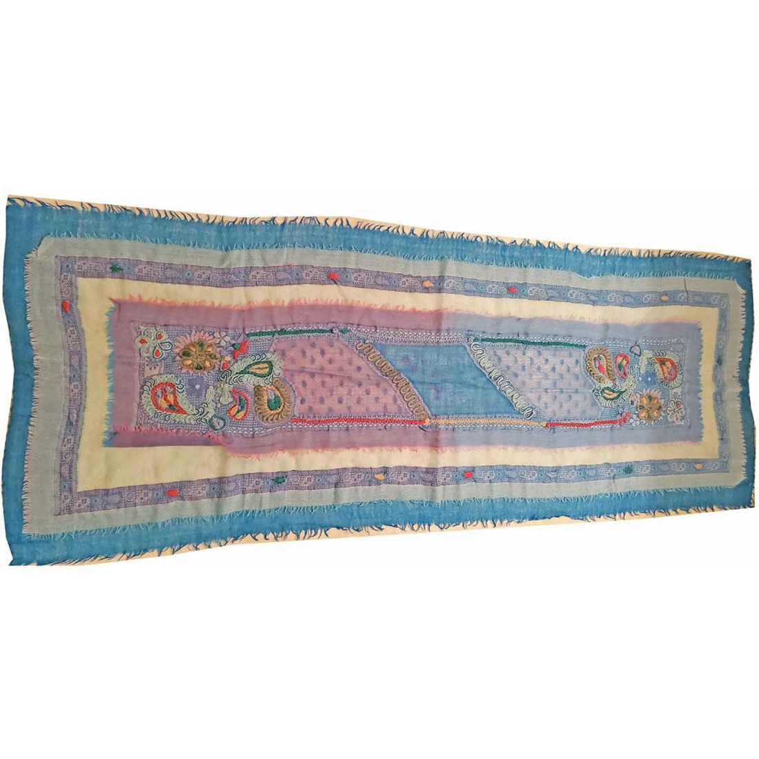 Three Layered Handspun Embroidered Table Runner and Stole