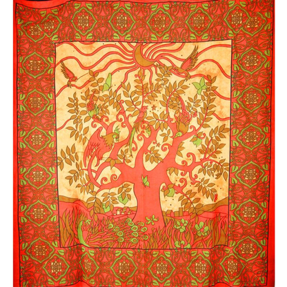 Crescent Moon Garden Botanical Wall Tapestry