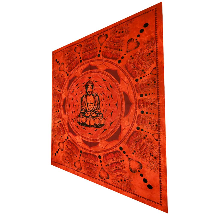 Buddha Dharma Chakra Mudra Lotus Flower Tapestry