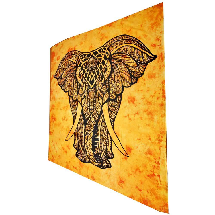 Indian Bohemian Elephant Psychedelic Wall Tapestry