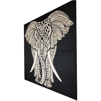 Indian Bohemian Elephant Psychedelic Wall Tapestry