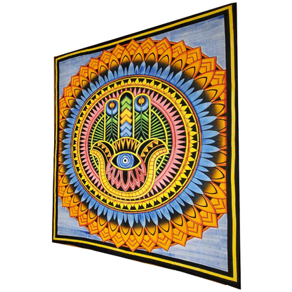 Hand of Fatima Cotton Tapestry Bedspread