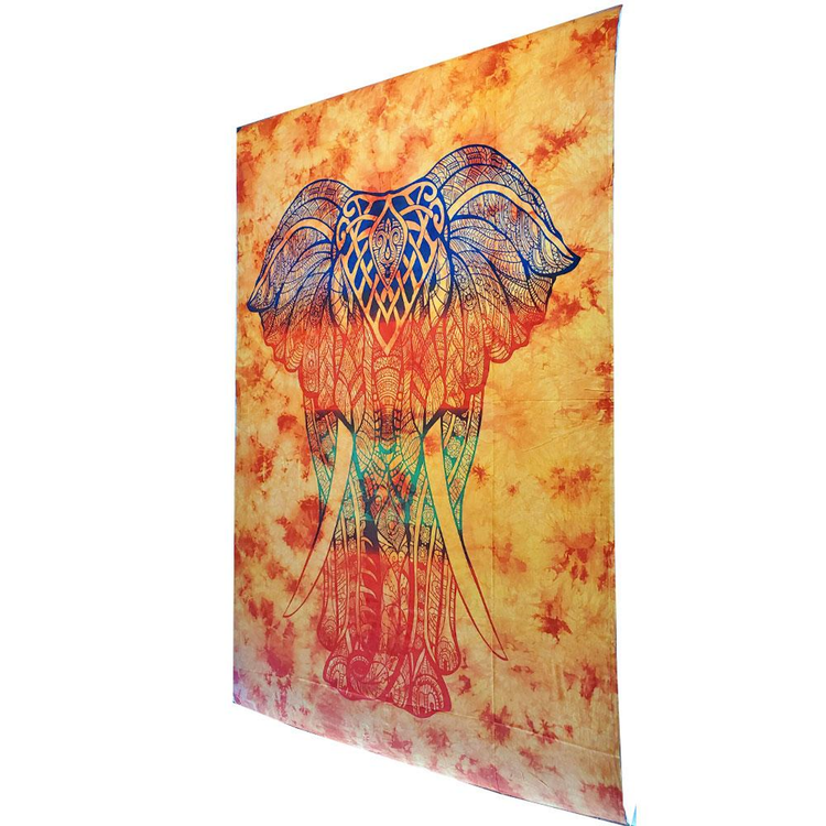 Bohemian Elephant Tie Dye Hippie Tapestry Wall Hanging
