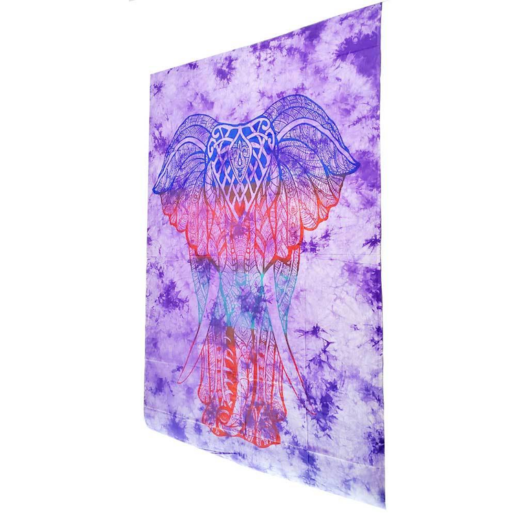 Bohemian Elephant Tie Dye Hippie Tapestry Wall Hanging