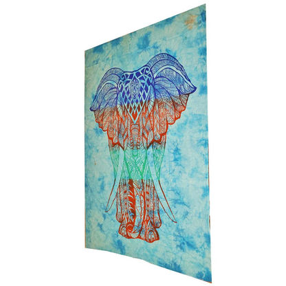 Bohemian Elephant Tie Dye Hippie Tapestry Wall Hanging