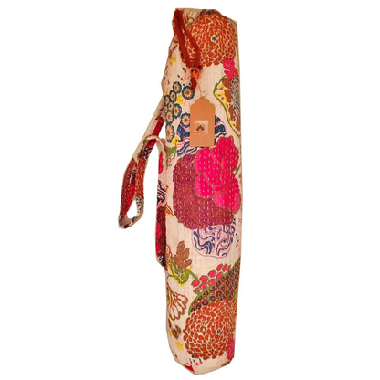 Bohemian Kantha Quilt Cotton Yoga Mat Bag