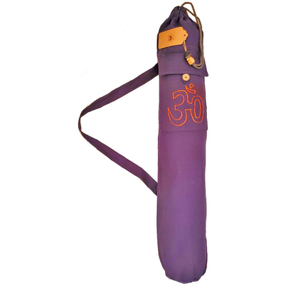 Cotton Sanskrit Aum Yoga Mat Bag with Pocket