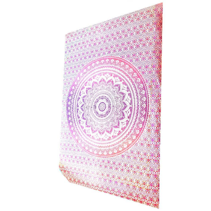 Pink Ombre Art Pattern Cotton Tapestry Wall Hanging