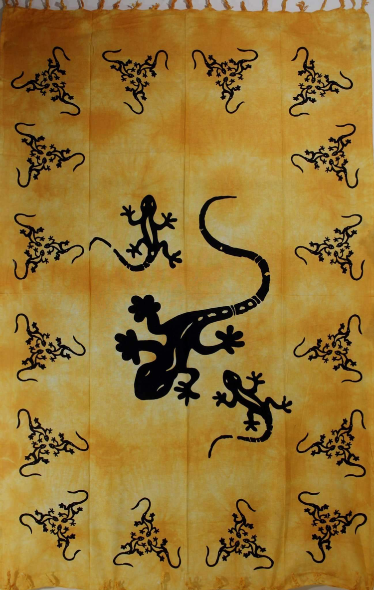 Saffron Tribal Salamander Tie-Dye Tapestry