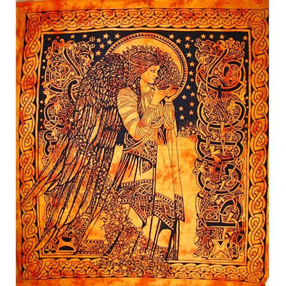 Orange Angel of Peace Tie-Dye Tapestry