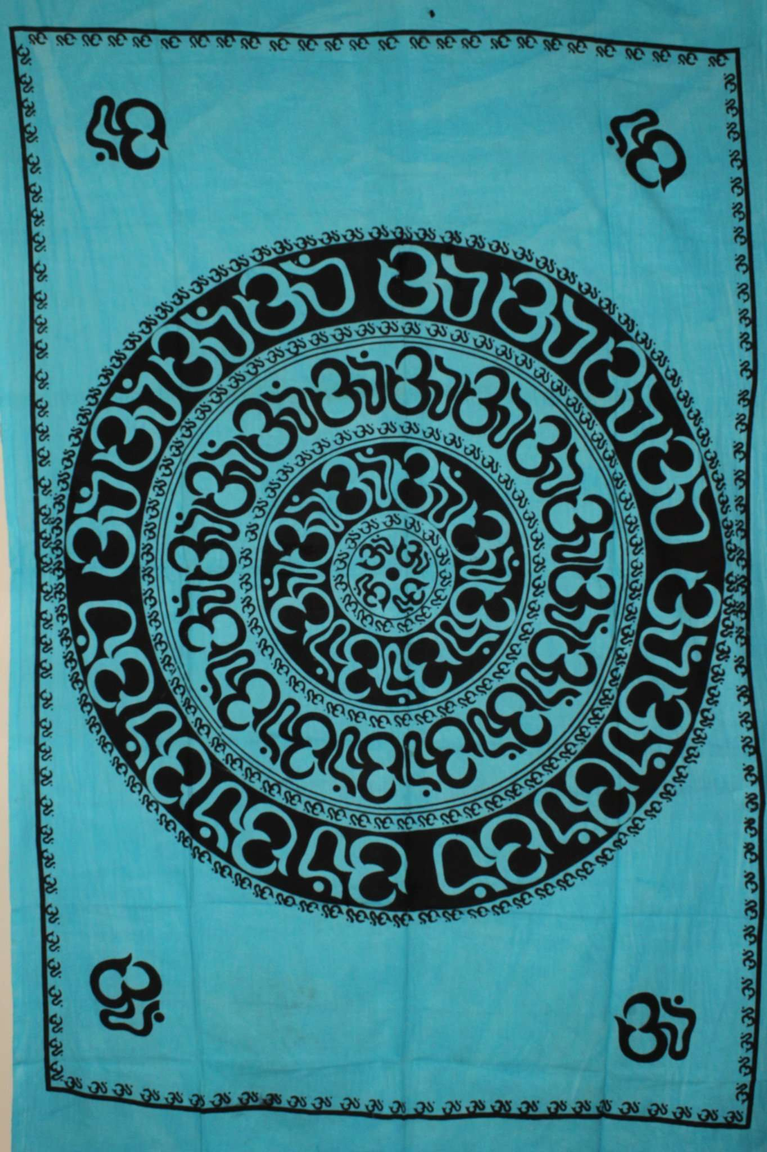 Om Shanti Mandala Handloom-Style Tapestry