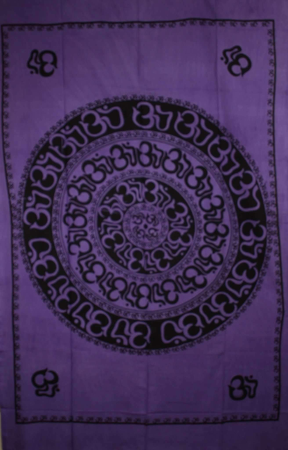 Om Shanti Mandala Handloom-Style Tapestry