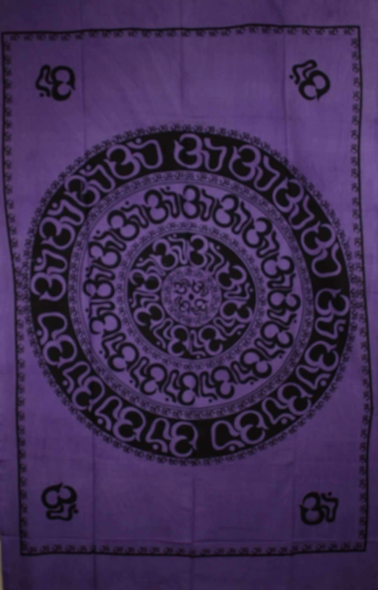 Om Shanti Mandala Handloom-Style Tapestry