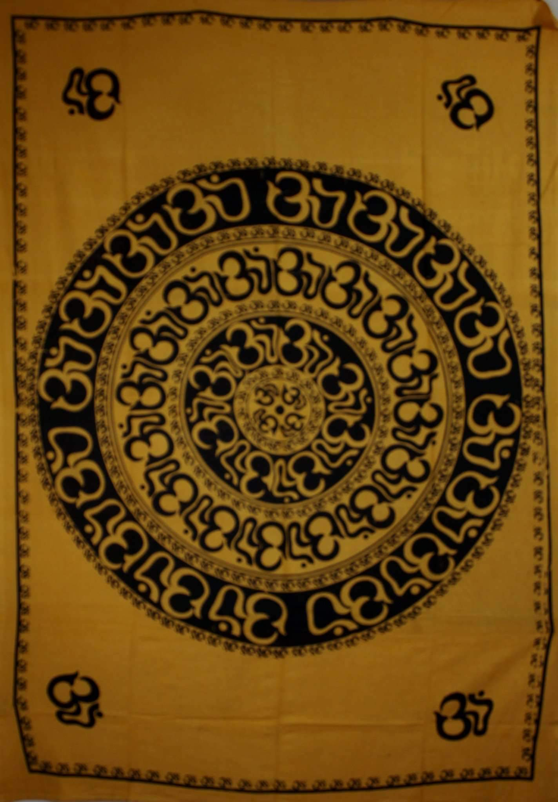 Om Shanti Mandala Handloom-Style Tapestry